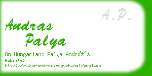 andras palya business card